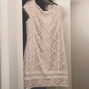 Vince Camuto white/nude dress